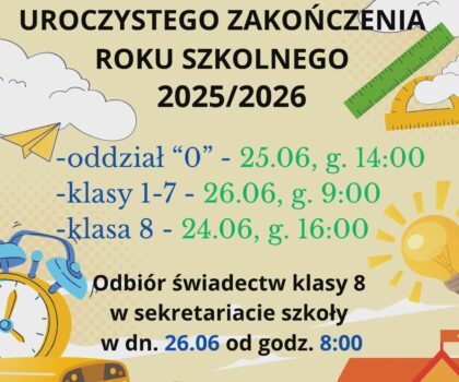 Uroczyste zakończenie roku szkolnego